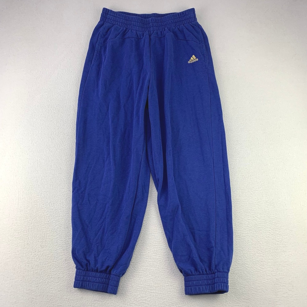 Adidas Essentials Warm Golden Logo Pants Womens Large Blue Joggers Sportswear
